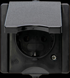 947405009 proAQA - Earthed contact outlet, hinged cover, black