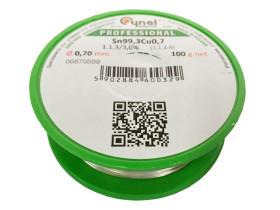 Cyna z topnikiem 0,70mm 100g Sn99Cu0,7 PB FREE