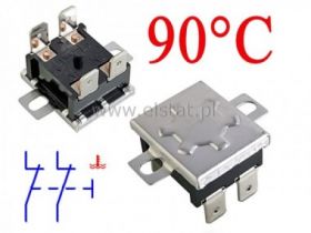 Termiczny wyłącznik; 15A/250V 90°C; NC; pionowy