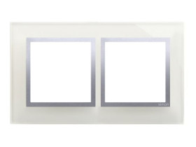 SIMON 54 Ramka 2 podwójna Nature-Szkło SREBRNA MGŁA IP20/IP44* (*IP44-należy zastosować zestaw uszczelek DUN2) DRN2/71 KONTAKT S