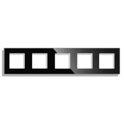 Ramka szklana - pięciokrotna - czarna - do modułów Tawoia Glass