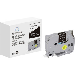 Renkforce RF-6027808 Labelling tape black 12 mm x 8 m white text