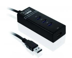 Hub IBOX USB 3.0 CZARNY 4-PORTY IUH3FB (4x USB 3.0 kolor czarny)