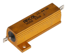 Rezystor do montażu w obudowie 330Ω 50W ±5% Arcol ±100ppm/°C drutowy Osiowe