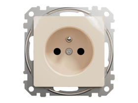 SEDNA DESIGN & ELEMENTS Gniazdo pojedyncze z uziemieniem z przesłonami zaciski bezgwintowe beż SDD112012 SCHNEIDER ELECTRIC
