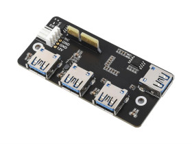 Waveshare PCIe TO USB 3.2 Gen1 Adapter, for Raspberry Pi Compute Module 4 IO Board, 4x HS USB