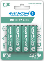 4 x akumulatorki everActive R6/AA Ni-MH 1100 mAh ready to use