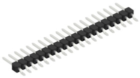 Pin header, 20 pole, pitch 2.54 mm, straight, black, 10050137
