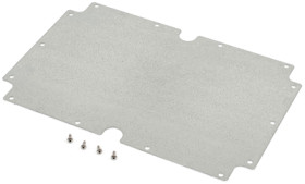 Mounting plate, steel, (L x W x H) 284 x 185 x 2 mm, gray, for series 1554X/1554XA, 1554XPL