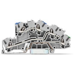 Złączka szynowa WAGO 3‑pietrowa 4mm2 N/L/PE szara 2003‑7646 TOPJOBS 50szt