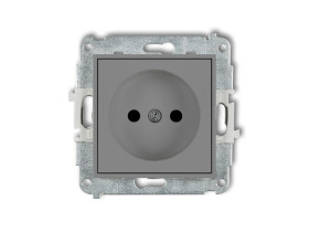 MINI Gniazdo pojedyncze bez uziemienia (przesłony torów prądowych) szary mat 27MGP-1p KARLIK