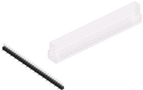 Pin header, 30 pole, pitch 2.54 mm, angled, black, SL10SMD04030ZSM