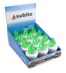 Wkład do znicza świeczka LED Subito COMET zielony (12 szt)