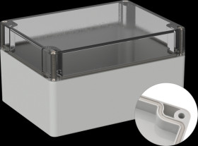 Industrial housing, 160 x 120 x 90 mm, IP66, light gray