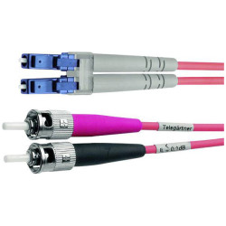 Teleg&#xE4;rtner 100012102 Fibreglass FO Cable Violet 1.00 m 50/125 &#xB5; Multimode OM4