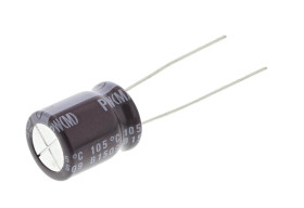 Kondensator 470μF 16V dc Radialny, Otwór przelotowy Nichicon roztaw: 5mm 10 (Dia.) x 12.5mm