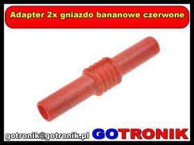 Adapter 2x gniazdo bananowe czerwone