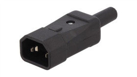 Złącze Zasilające Ac Męskie 10A Iec 60320 C14 (E) 8Mm Cp22r