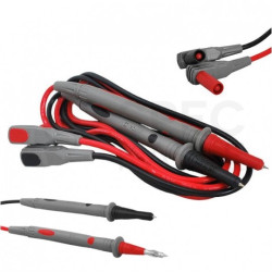 Kable silikonowe przewody pomiarowe do miernika (wtyk kątowy / Sonda pomiarowa) 2x 1m czarny + czerwony UNI-T L23A
