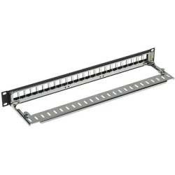 Panel 19-calowy 24 x DataGate UTP/FTP kat 6A, 1U, z półką kablową, niewyposażony Czarny PID-00258