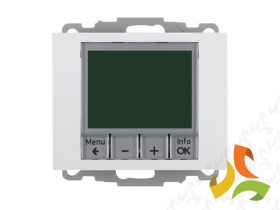 BERKER K.1 Cyfrowy regulator temperatury ze sterownikiem czasowym i stykiem zwiernym biały połysk 20447109 HAGER