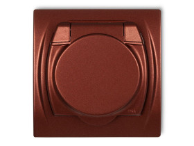 LOGO Gniazdo hermetyczne z uziemieniem (klapka brązowy metalik przesłony torów prądowych) brązowy metalik 9LGPB-1zp KARLIK