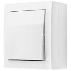 Przycisk odbijający bez piktogramu SIMON Aquaclick natynkowy bryzgoszczelny IP44 biały 10AX Kontakt Simon ACP1/11