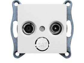 LUMINA Gniazdo antenowe RTV przelotowe białe WL3020 HAGER