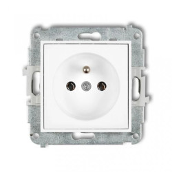 ICON Mechanizm gniazda pojedynczego z uziemieniem 2P+Z (bez przesłon torów prądowych) biały IGP-1z