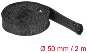 19169 Braided Sleeve with zip fastener heat-resistant 2 m x 50 mm blac