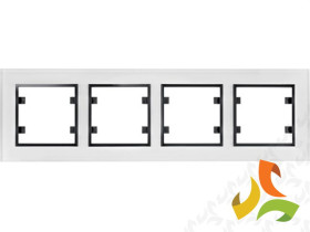 LUMINA PASSION Ramka 4 poczwórna pozioma szkło białe WL9240 HAGER