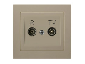 KIER Gniazdo antenowe RTV przelotowe 16dB beżowy GPA-16WP/01 OSPEL