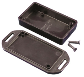 Obudowa ABS szerokość zew. 35 mm długość zew. 60 mm wys. zew. 15 mm Hammond IP54 Czarny