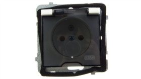 As Gniazdo Bryzgoszczelne Z/U Ip44 Klapka Przezroczysta Ecru Gph-1Gz/M/27/D