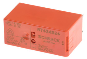 Przekaźnik mocy 24V ac DPDT TE Connectivity, montaż PCB 350Ω Otwór przezierny