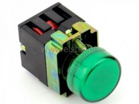 Kontrolka zielona koł. metal max 400V 2.6Wmax