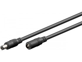 Kabel przedłużający DC, 1,5 m, czarny z wtyczkami DC 5,5 x 2,5 mm