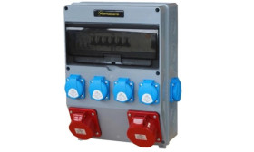 Rozdzielnica przemysłowa 40A, ERP40AB2, gniazda: 1x CEE 32A, 1x CEE 16A, 6x GS230V, do montażu na stałe, z zabezpieczeniami