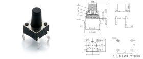 MICROSWITCH TYP25 TS06-095 6,0x6,0mm, wysokość 9,5 mm (5,0mm) (10 SZTUK)