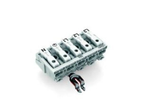 Złączka zasilająca 5-biegunowa ze stopkąmi ze stykiem PE 294-5315 /250szt./