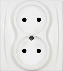 Gniazdo podwójne bez uziemienia 2x2P