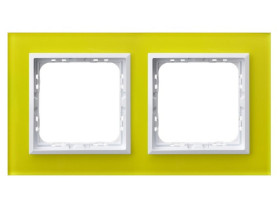 SONATA PRESTIGE Ramka 2 podwójna szklana 4 mm limonka szkło + ramka biała R-2RGC/60/00 OSPEL