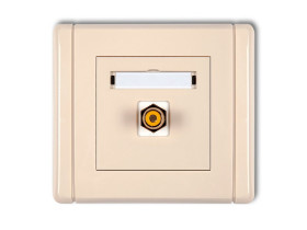 FLEXI Gniazdo RCA (typu cinch - żółty pozłacane) beżowy 1FGRCA-1 KARLIK