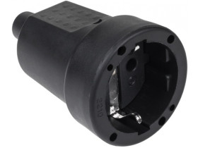 Gniazdo typu niemieckiego 16A/250V (gumowe czarna) 2210