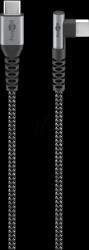 64659 Data/charging cable USB C plug > angled USB-C, 1 m