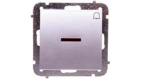 Sentia Przycisk Zwierny “Dzwonek” 10A Z Podświetleniem Srebrny Połysk 1427-56