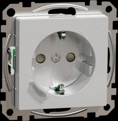 MEG2380-0460 Socket, 1-fold, stainless steel, glossy, Zigbee