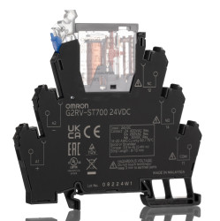 Przekaźnik interfejsowy elektromechaniczny 24V dc Omron SPDT 250V ac 6A Szyna DIN bieguny 1 Elektromechanika Śruba