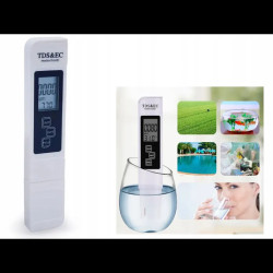 Miernik kieszonkowy TDS/EC do pomiaru twardości wody (TDS), przewodności (EC) oraz temperatury (Temp).