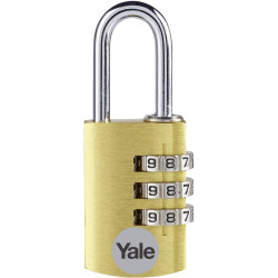 YALE YE3CB/20/121/1/GO Brass Padlock 20mm Gold 1pc Combination Lock